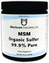 Mericon Industries MSM Biologische Zwavelpoeder MSM-supplement voor ontsteking, haargroei, gezonde huid, & verhoogde energie Niet-GMO, Veganistisch, Glutenvrij, Sojavrij (8oz)