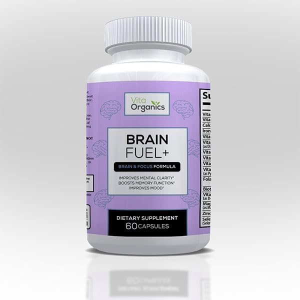 Hersenbrandstof + DMAE Blend Memory Supplement for Focus, Mood, Mental Energy for Busy Men & Women - 60 Capsules, Made in USA