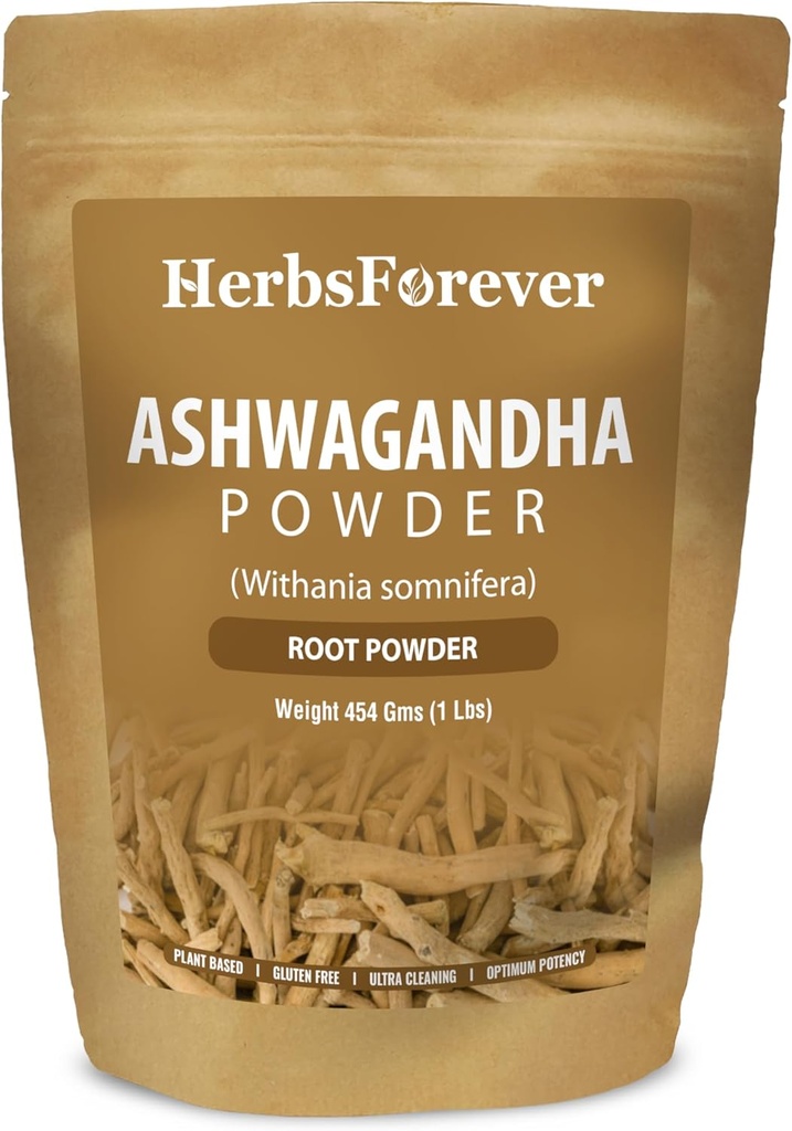 Kruidenvoor altijd Ashwagandha wortelpoeder 454g I winterkerst, niet-GMO, veganistisch, glutenvrij I ayurvedische stress-buster ondersteunt energiebooster, vitaliteit en verjonging totale wellness maximale sterkte