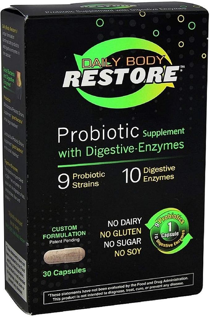 Probiotic Supplement Capsules with Digestive Enzymes 30 ea (Pack of 4)