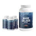 CORRIXIKO Marine Collagen Supplement Pillen & Powder Bundle 3 maand aanbod - Inclusief 10.000mg Dubbele Gehydrolyseerde Collageen Poeder 1kg & 1800mg Collageen Peptides 360 Capsules - voor haar, huid en nagels