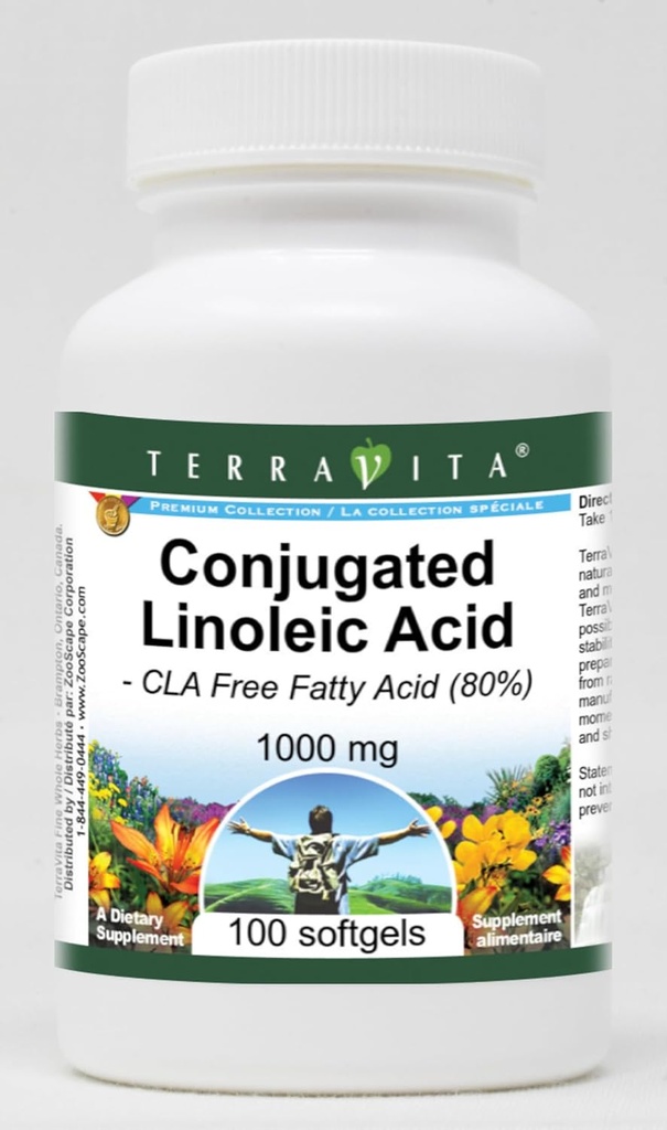 Vermengd Linolzuur - CLA vrij vetzuur (80%) - 1000 mg (100 softgels, ZIN: 427996)