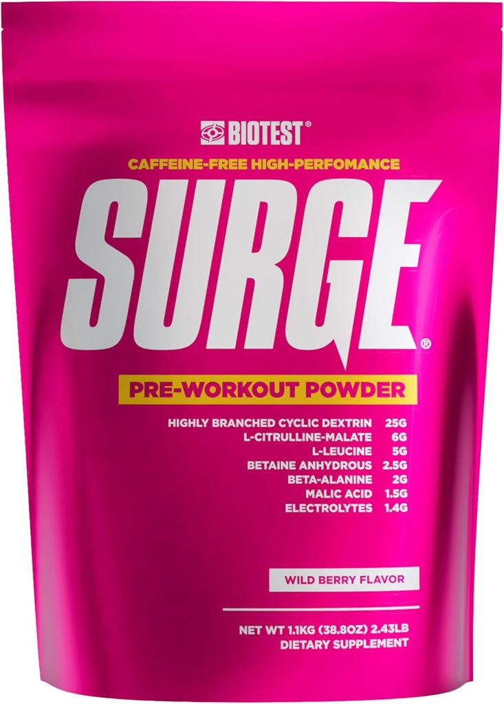Chirge Pre-Workout Powder - 25 g hoog vertakte Cyclus Dextrine, 6,5 g Citrulline Malate, 5 g L-Leucine, 2,5 g Betaine Anhydraat, 2 g Beta-Alanine, 1,4 g Electrolyte Blend - 1,1 kg