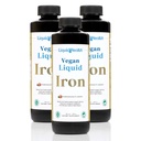 LIQUIDEHEALTH Vegan Liquid Iron Supplement with SunActive & Ferrochel Fe - Natural Energy, Immuun System & Metabolic Support, Extender Mental Clarity, Prenatal/Postnatal - USA Made, Non-GMO (3 Pack)