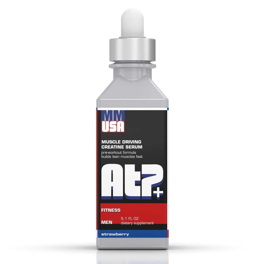 MMUSA ATP+ voor mannen pre-workout Creatine Serum. Instant Energy, Power, Strength & Endurance. Verhoogt Spiergroei, Bodybuilding Performance. met Aminozuren & Glucosamine. Aardbei, 5.1 Fl Oz