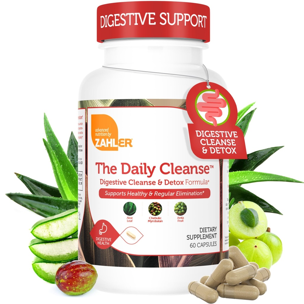 Zahler Daily Cleanse, Digestive Cleanse & Detox Formula, ondersteunt gezonde en regelmatige eliminatie, 60 capsules.