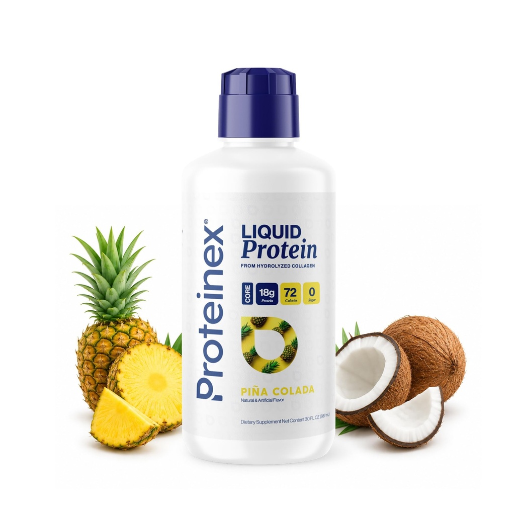 Proteinex de qualité médicale liquide hydrolysé Protéine Max Strength - soutient la guérison de la plaie et le médecin recommandé- Pas de glucides, zéro sucre et prêt à boire des protéines liquides (Pina Colada naturelle, 30 Fl Oz)