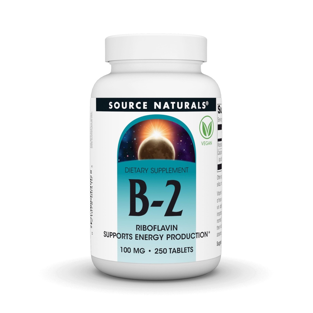 Source Naturals Vitamin B-2 Riboflavin 100 mg Supports Energy Production - 250 Tablets