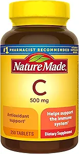 Nature Made Vitamine C, 500 mg (250 capsules) Verpakking kan variëren