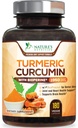 Kurkuma Curcumine Supplement 1950mg - 95% Curcuminoïden met Biologische Kurkuma & BioPerine Black Pepper Extract voor Beste Absorptie, Nature's Vegan Joint Support, Niet GMO, Gebotteld in de VS - 180 Capsules