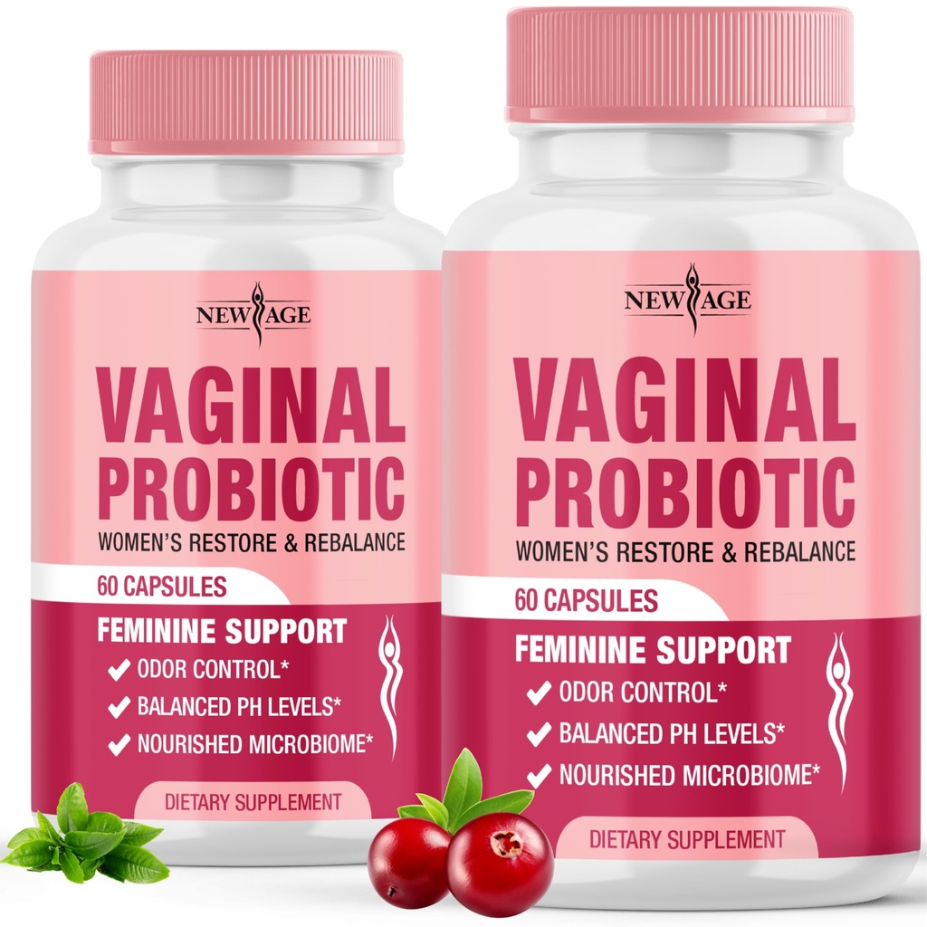 NOUVEAUX Probiotiques vaginaux AGE pour les femmes avec prébiotiques, extrait de canneberge, et un mélange probiotique Lactobacillus, soutient l'équilibre du pH sain, contrôle de l'odeur, flore vaginale - 120 capsules