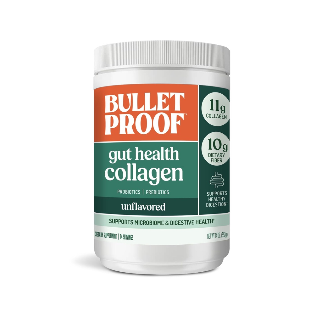 Kogelvrij Ongearomatiseerde Gut Health Collageen Proteïne, 14 Ounces, 10g Grass-Fed Collageen Peptiden voor Gut, huid, bot en gezamenlijke ondersteuning