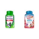 Vitafusie Extra sterkte Melatonine Gummy Vitaminen, 5mg, 120 kt Gummies & Fiber Well Sugar Free Fiber Supplement, Peach, Aardbei en BlackBerry Flavored Supplements, 90 Tellen