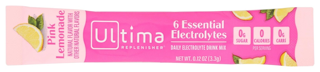 Ultima Replenisher Pink Lemonade Electrolyte Drink Mix Single, 0.12 OZ