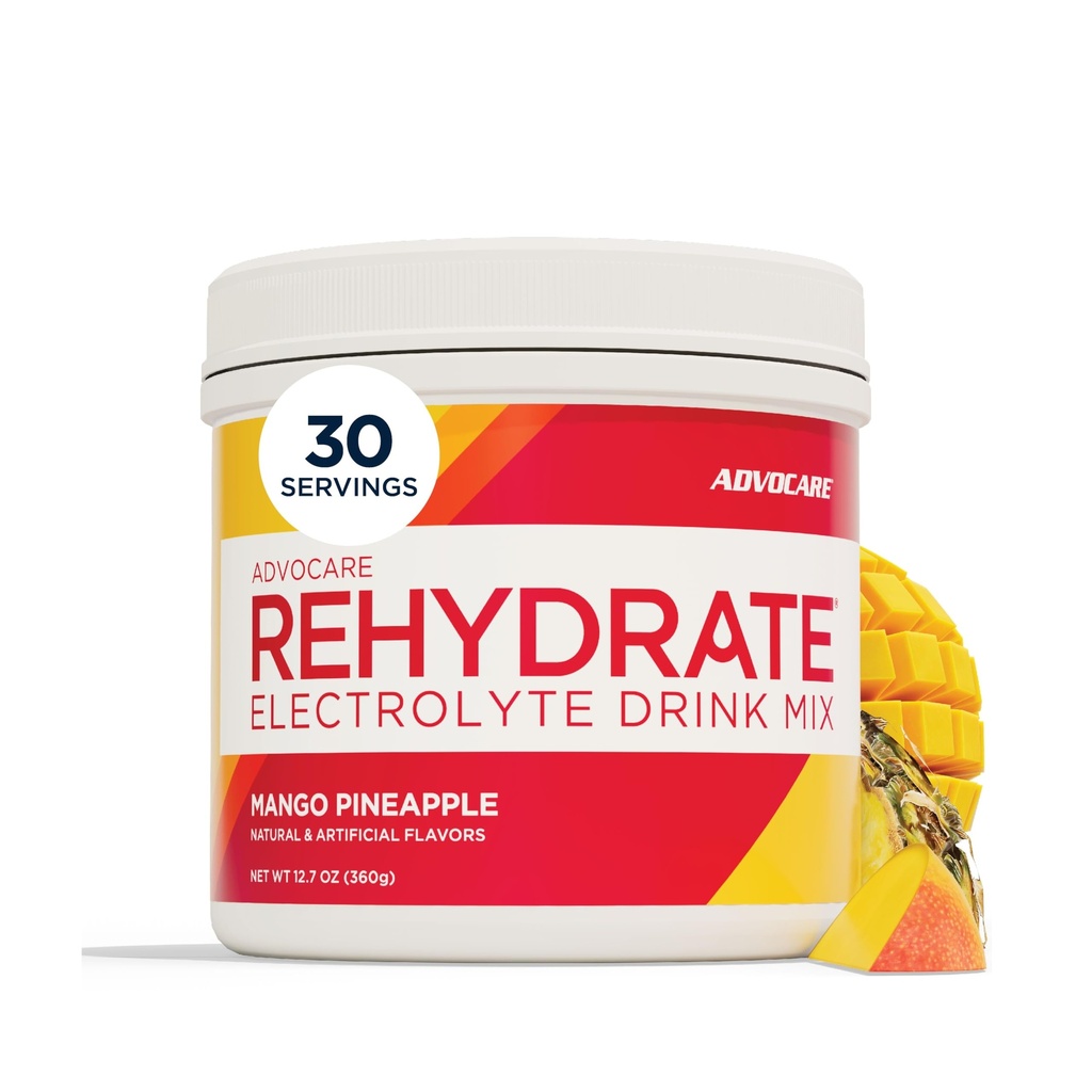 Advocare Rehydrate - Electrolyte Drink Mix - Inclusief Magnesium, Natrium, Kalium & Calcium - Antioxidant & Aminozuur Versterkt - Ondersteunt Hydration & Recovery - Mango Ananas, 12,7 oz