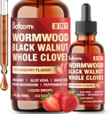Satoomi 8in1 Wormwood vloeibare druppels met zwarte walnoot, hele kloven en 5 Meer - 60ml voor 60 dagen levering