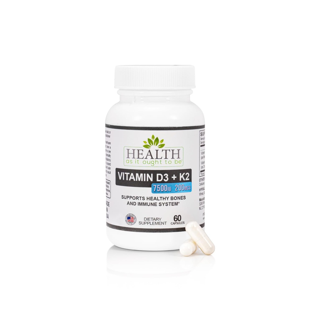 Gezondheid zoals het zou moeten zijn vitamine D3 + K2 supplement 