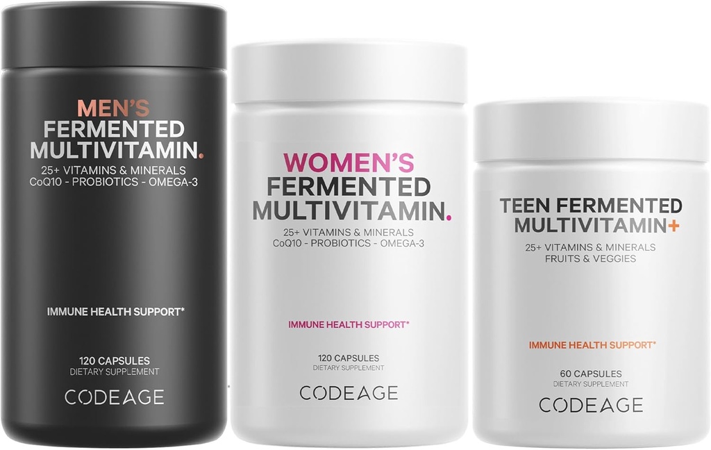 Famille de codes Multivitamines Bundle – Multivitamines pour adolescents, femmes et hommes – Pack Vitamines et minéraux essentiels