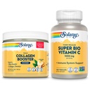 SOLARAY Vegan Collagen Powder and Super Bio Vitamin C 1000mg - Gluten Free Hydrolyzed Collagen Peptides Alternative, Buffered, Timed Release Vit C - Elasticity, Skin Health, Immune Support, 25/50 Serv