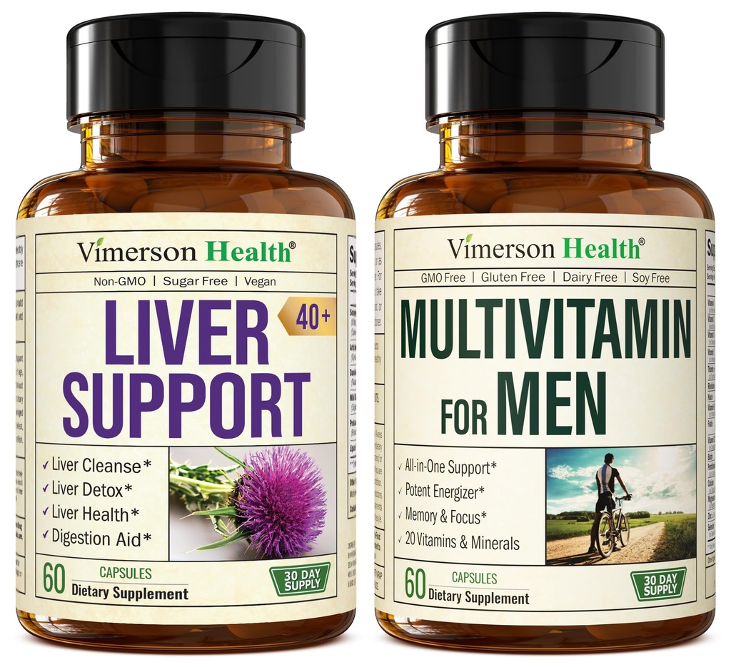 Leverreiniging Detox & Repair Milk Thistle Supplement & Multivitamine voor mannen - Complete mannen Multivitaminen & Multimineralen met vitamine A, C, D, E, B12, Zink, en meer vitaminen voor mannen