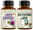 Leverreiniging Detox & Repair Milk Thistle Supplement & Multivitamine voor mannen - Complete mannen Multivitaminen & Multimineralen met vitamine A, C, D, E, B12, Zink, en meer vitaminen voor mannen