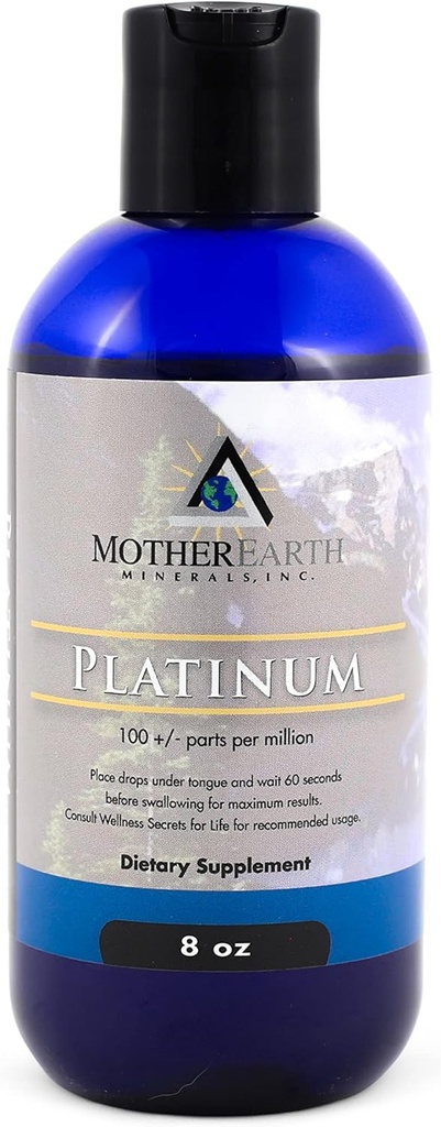 Mother Earth Minerals - Platinum - Vital for Cellular Longevity & Vitality, Energize The Human Cell - 8 Ounce 96 Servings
