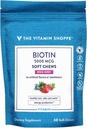 De vitamine Shoppe Biotin Zachte Kauwen voor haar, huid en nagel ondersteuning - 5.000mcg - gemengde bessen (60 zachte kauwen)