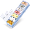 Extra grote week pil Organizer 2 keer per dag - Betife 7 dagen pil Box, AM PM pils geval met dubbele laag Jumbo Compartiment voor pillen, vitamine, visolie, supplementen(Blauw / wit)