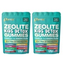 Zeolite Kids Detox Gummies, 9-in-1 Extra Strength with Zeolite, Omega-3, Magnesium, Elderberry, Vitamin C, Milk Thistle, Vitamin D3, Zinc, B12 – Sugar-Free (Mixed Berry Flavor - 2 Pack)
