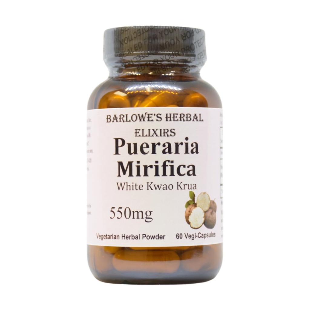 Pueraria Mirifica | 550 mg Per Capsule | Promotes Natural Beauty, Skin Elasticity & Hair Health | 60 Veggie Capsules | Non-GMO | Stearate Free | Glass Bottle