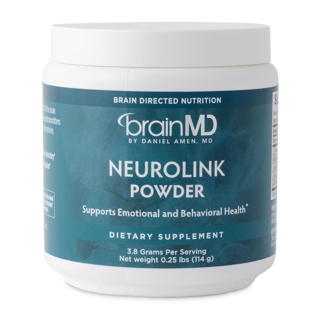 Dr Amen BrainMD NeuroLink Powder - 114g - Ondersteunt geheugen, concentratie en concentratie - Glutenvrij - 30 porties