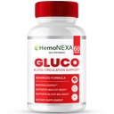 Hemonexa Gluco Blood Optimizer Capsules, Official Hemonexa Supplement Pills - Maximum Strength, All Natural Healthy Circulation & Stable Levels, Advanced Hemo Nexa Health Support Reviews (60 Capsules)