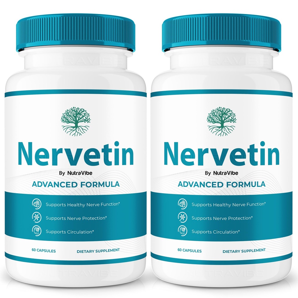(2 Pack) Nervetin Capsules – Natural Nerve Health & Relaxation Support Supplement, Daily Wellness Formula for Calm, Comfort & Routine Balance, Easy-to-Swallow Pills, Non-Habit Forming (120 Capsules)