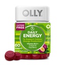 Gummy d'énergie quotidienne OLLY, sans caféine, vitamine B12, CoQ10, Goji Berry, supplément à croquer pour adultes, saveur tropicale - 60 comte