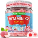 Vitamin K2 Gummies MK-7 200 mcg & MK-4 500 mcg for Women & Men Sugar Free, Perfect 2-IN-1 Full Spectrum Vitamin K2 Supplement for Bone, Promotes Calcium Absorption, Brain, Teeth, Immune, Pack of 2