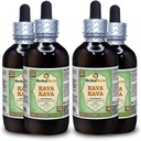 Kava Kava (Piper Methysticum) Glyceriet, gedroogd Root Alcoholvrije Liquid Extract (Grote Naam: HerbalTerra, Trots Made in USA) 4x4 fl.oz (4x120 ml)