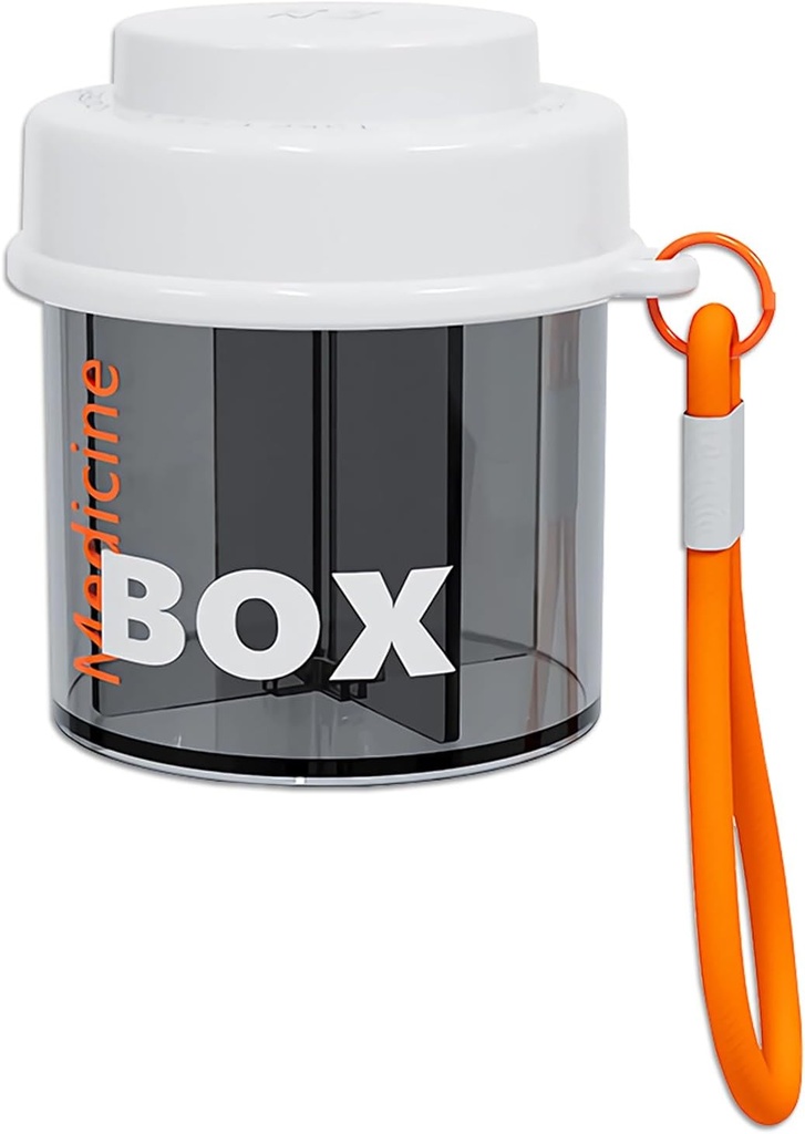 Pillendispenser, Portable Supplement Organizer Fles met Anti-Mixing en brede openingen Ontwerp voor reizen (Orange)