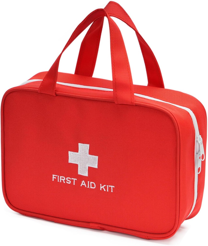 Compacte Lege EHBO Kit Bag Emergency Trauma Medical Pouch Travel Medicine Organizer Bag voor thuis, Camping, Reizen, Auto (Rood)