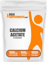 BulkSupplements.com Calcium Acetate Powder - Calcium Supplement, Food Grade - Pure & Gluten Free, 500mg per Serving, 500g (1.1 lbs) (Pack of 1)