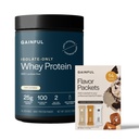 Gainful Isolate Only Whey Protein Powder + Sweet Treat Flavor Bundle, 25g Clean Protein, Supports Lean Muscle and Recovery, Virtually Lactose-Free, Ultra Versatile, 14 Servings + 14 Flavor Sticks