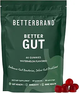 Betterbrand Better Gut Gummy - Probiotica supplement voor Gut Health, Digestieve Ondersteuning, Immuniteit en Bone Health met 2,5 miljard CFU - Watermeloen smaak (30 dagen levering)