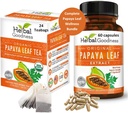 Papaya Leaf Extract Capsule en Papaya Leaf Tea Bundle - Complete ondersteuning Immune Health en Digestive Wellness