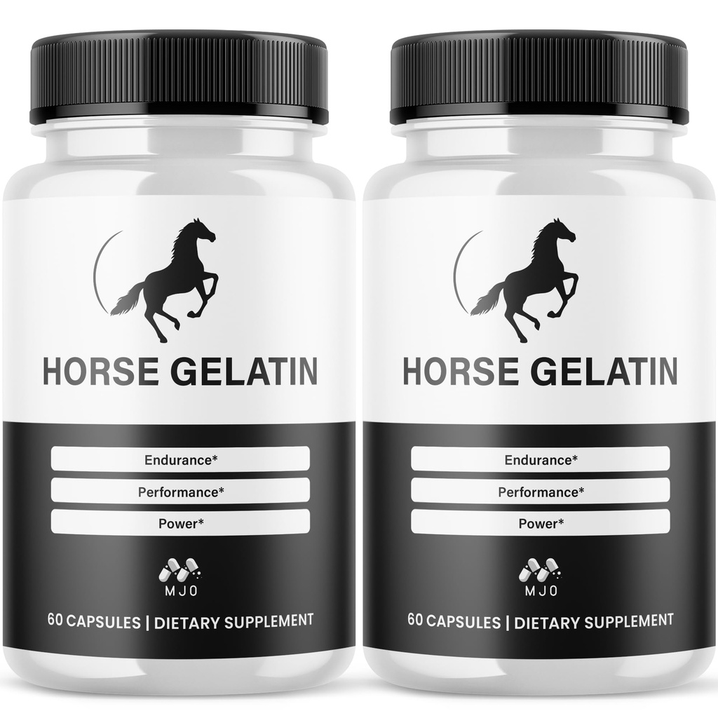 (2 Pack) Horse Gelatin Capsules,Official HorseGelatin Pills for Men with All Natural Ingredients,Maximum Strength Supplement with Premium Vitamins Supporting Optimal Wellness and Health (120 Capsules)