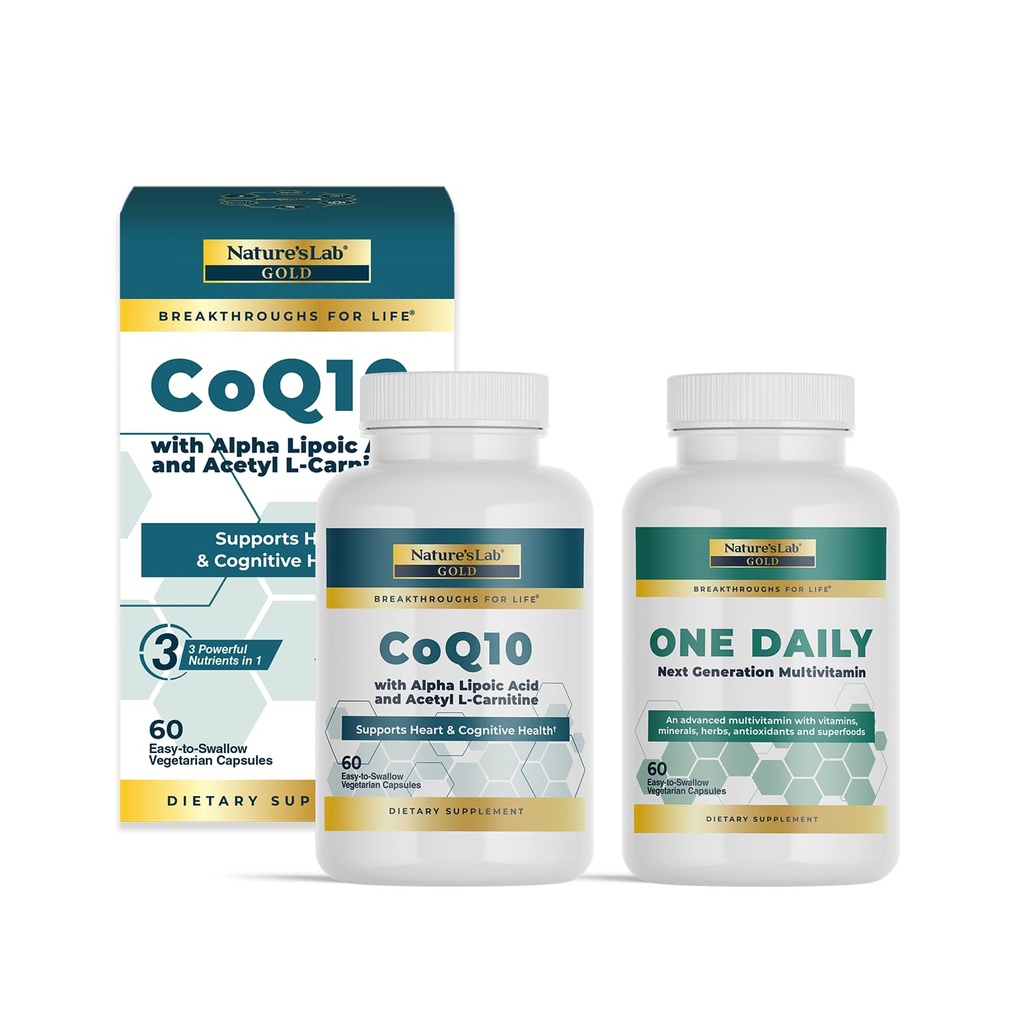 Nature's Lab CoQ10 + Alpha Lipoic Acid + Acetly L Carnitine & One Daily Multivitamine