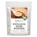 Healthworks Psyllium Husk Powder Organic -16 Oz / 1 Lb - Raw - Certified Organic - Finely Ground Powder from India - Keto, Vegan & Non-OGM - Support fibreux