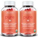 Gommies de vinaigre de cidre de pomme de terre pur (2 pack) - Gommy biologique avec gingembre pour la santé de Gut, non-OGM, 120 Ct