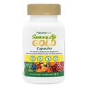 NaturesPlus bron van leven Goud Multivitamine - 90 Vegetarische Capsules - met vitamine D3, B12, K2 en meer dan 120 Whole Foods - Blood, Bone & Immune Support - Glutenvrij - 10 porties