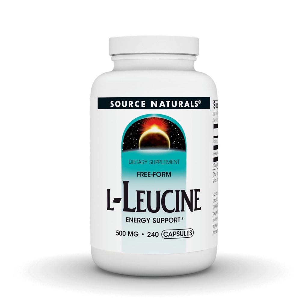 Source Naturals L-Leucine, Energy Support*, Een Vrije Vorm Essentiële Aminozuur Supplement voor Energie Ondersteuning - 240 Capsules