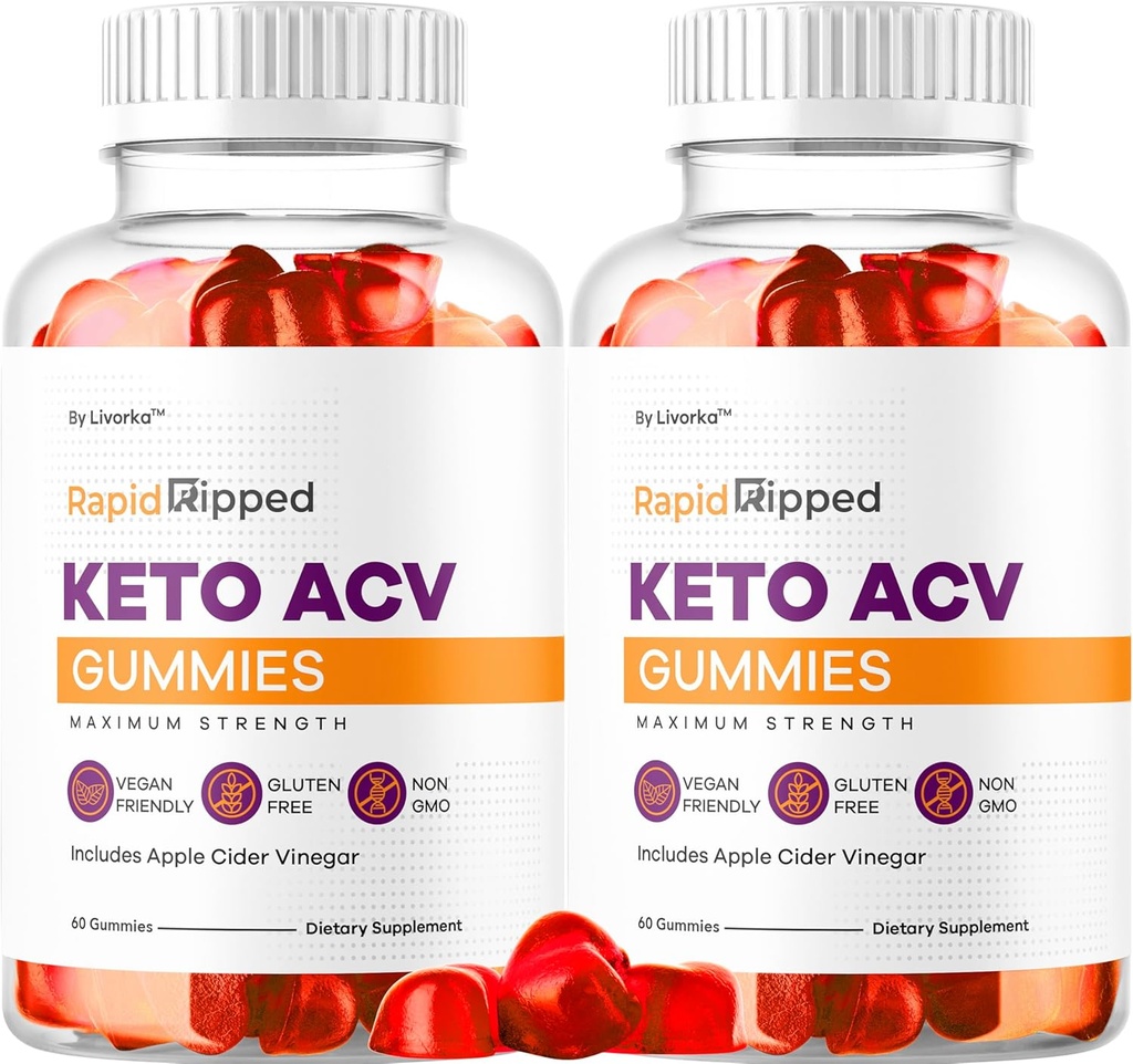 (2 Pack) Rapid Ripped Keto ACV Gummies Support, Rapidripped Keto Plus Apple Cider Vinegar Gummy Geavanceerde Formule 1050MG, Alle natuurlijke Gomita's Reviews, 120 Gummies voor 2 maanden