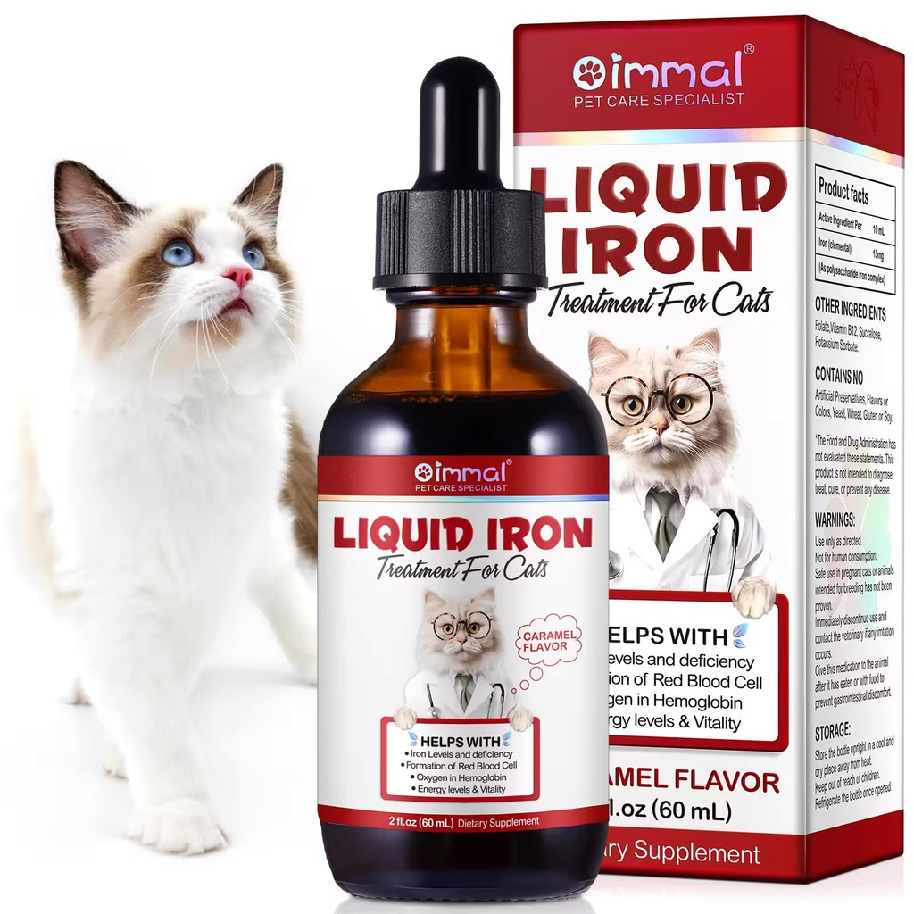 Liquid Iron Supplementen voor katten en kittens - met Folaat en B12 